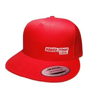 Power Stroke Diesel Mesh Snapback Direct Embroidered Flat Bill Trucker Hat Cap