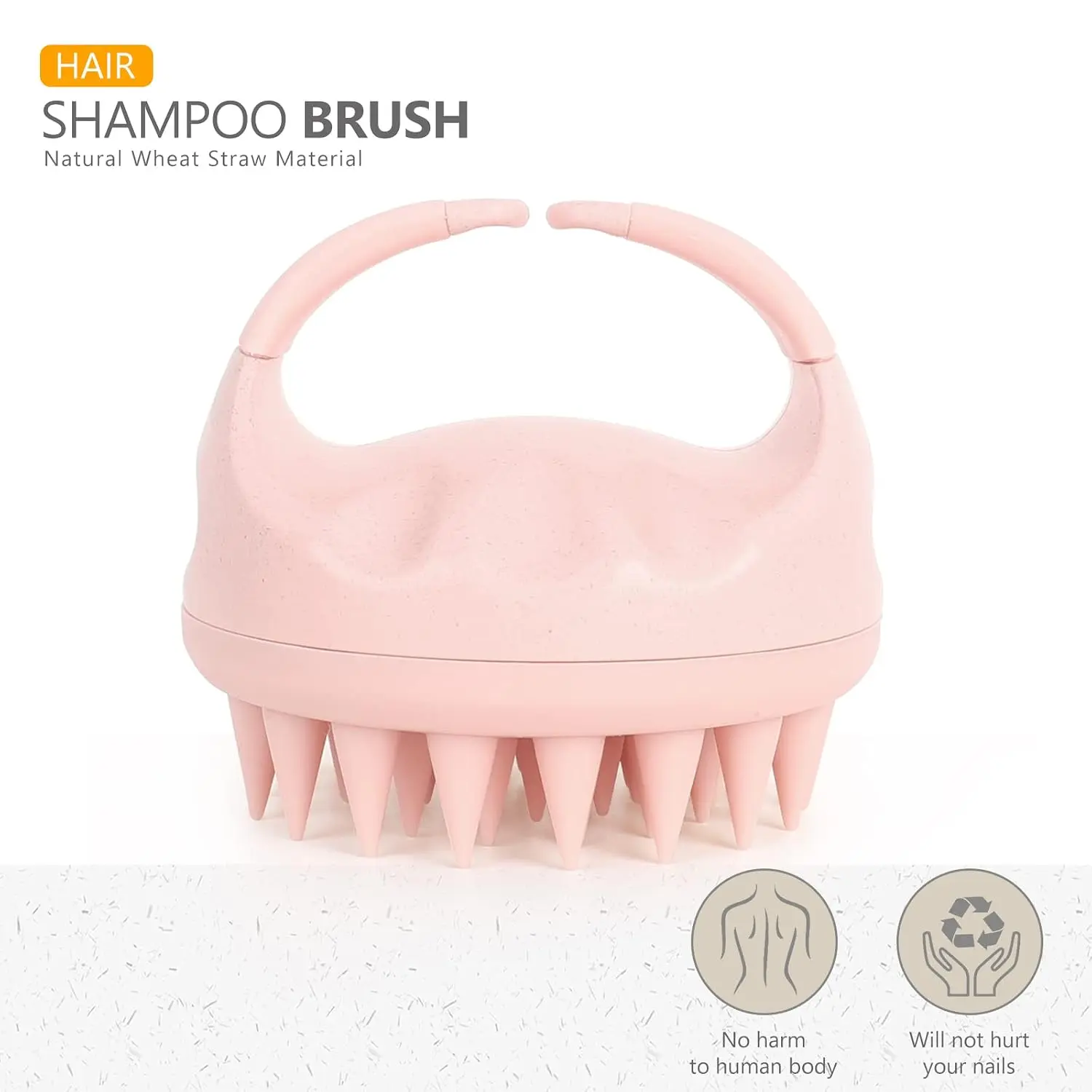 Shampoo Brush, Scalp Scrubber with Soft Silicone Bristles, Scalp Exfoliator for Dandruff Removal, Scalp Massager for Hair Growth, Wet Dry Hair Brush for Scalp Care, Pink