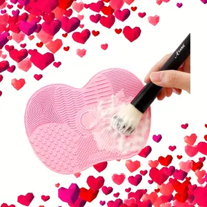 2Pcs/3Pcs Pink Makeup Brush Cleaner Mat - Multi - Textured Scrubber Pad with Suction Cups for Thorough Cosmetic Brush Cleaning, Essential Tool for Makeup Lovers
