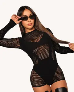 Techno Brat Fishnet Romper