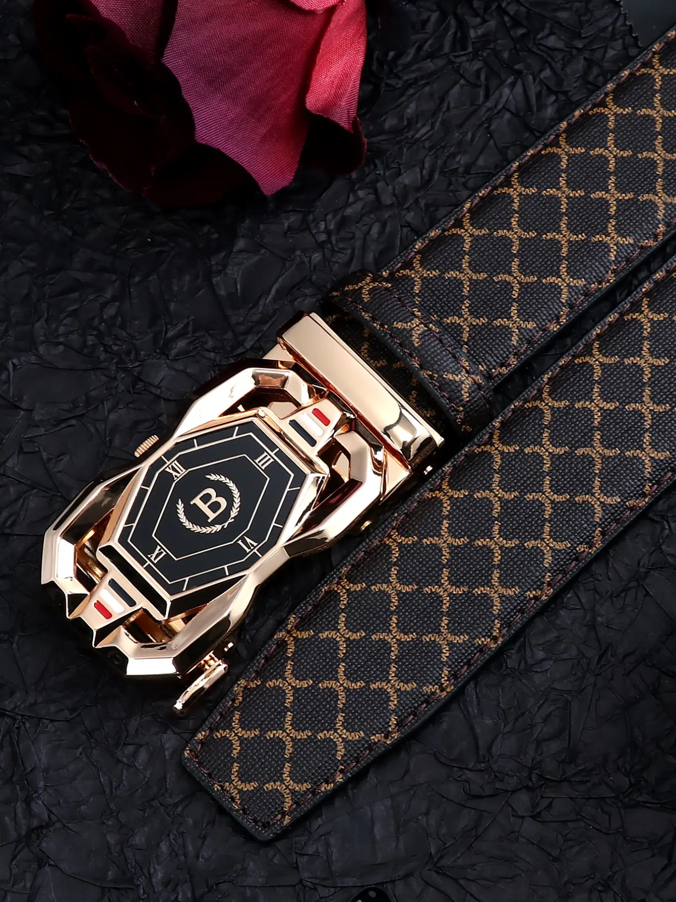 Business Elite Automatic Buckle Waist Belt, Casual Business Belt, Durable Alloy Buckles, Metallic Buckle, Anti-Wrinkle, Essential for Commuting, Office Wear, Durable Belts