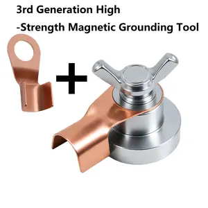 1pc 304 Stainless Steel & Copper Welding Grounding Clamp - Strong Magnetic Base, Removable Cover, Ideal for Electrical Appliances & Tools, Grounding Tool | Professional Welding Equipment | Durable Welding Clamp Welding Accessories