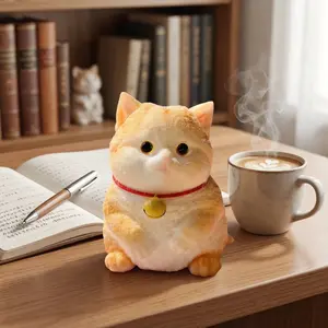 Chubby Fluffy Orange Cat Adorable Ginger Cat Squeeze Toy, Calming Decompression Fidget for Desk Decor & Stress Relief