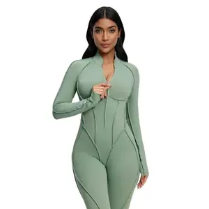 New Autumn/Winter Women's One-piece Yoga Jumpsuit leggings Long-sleeved Sexy Backless Slim Fit Sports Outfit