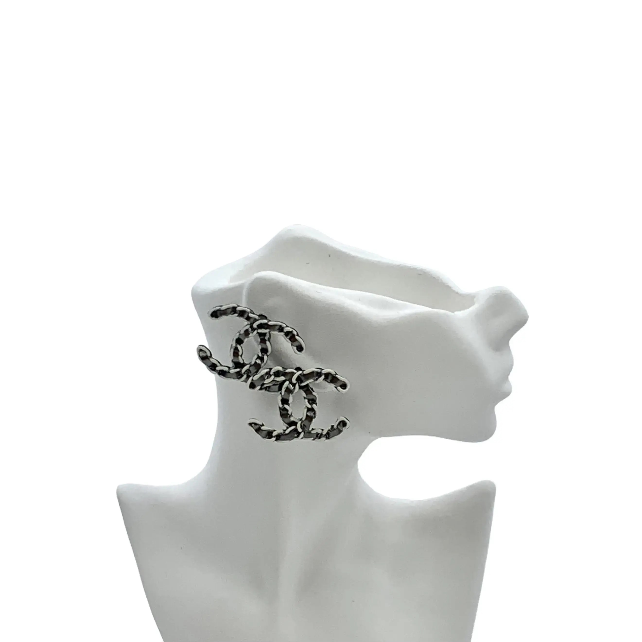 Pre-owned CALUXJ Chanel Silver CC Chain Earrings Size One Size