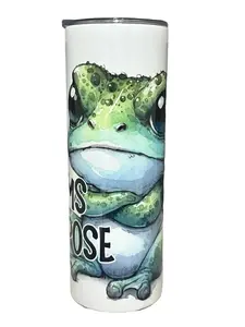 Grumpy Frog - I Think I Will - 20oz oz 20 oz. 20oz. Skinny Sublimation Water Bottles Tumbler - Amy's Tumbler Junkies - Your Favorite Tumbler Shop!
