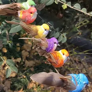 Feather Bird Garden Decorations, Set of 6 or 12 Realistic Feather Birds, Outdoor Yard Ornaments, Perfect for Home & Garden Decoration