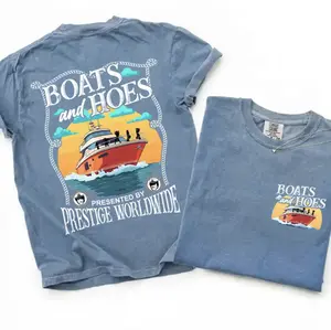 Comfort Colors Boats 'N Hoez Summer Step Brothers Movie T-Shirt, Vintage Summer Shirt, Gift For Him, Funny Movie Tee, Holyday Shirt, Full Colors, Full Sizes