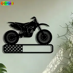 1pc Dirt Bike Silhouette Artistic Metal Wall Art, Motocross Racing Statue Mural Decoration, Intricate Craftsmanship, Iron Craft, Perfect for Fathers Day, Graduation Decor, Perfect for Garage Man Cave Game Room Decor, Ideal Gift for Motocross Enthusiasts.