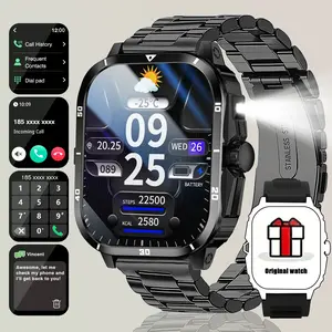 Smart Watch with LED Light, wireless calling /dial, Multi-Sport Modes, Call & Message Alerts, Compatible with Iphone/Android, Multifunctional Smart Watch