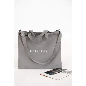 grey cotton tote