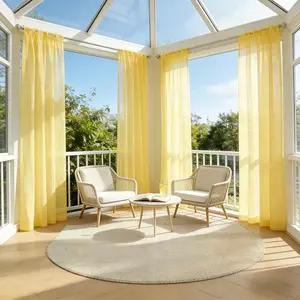 4 pieces of white transparent gauze curtains, flowing thin curtains, pole pocket hanging through the pole, can be used in living rooms, bedrooms, partitions, kitchens and home decoration