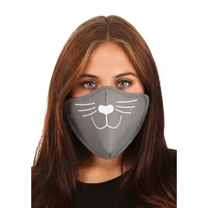 Adult Cat Face Mask Gray