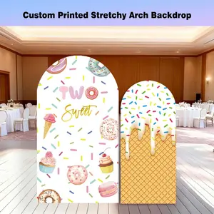 15-day Delivery Two Scoops of Fun Ice Cream Arch Backdrop Cover Summer Pool Party Pink Baby Girl Birthday Party Chiara Wall Panels Board