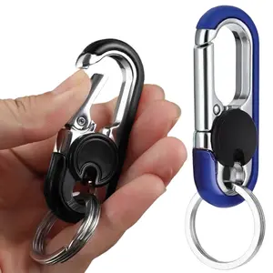 2 pcs Men's Keychain Set, Anti-Lost Car Key Ring, Heavy-Duty Dual Rotating Key Holder, Durable Metal Construction, Ideal for Daily Use