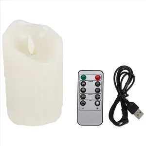 LED Candles, Flickering Flameless Candles,Rechargeable Candle, Real Wax Candles with Remote Control,12.5cm for Christmas New Year Home Use