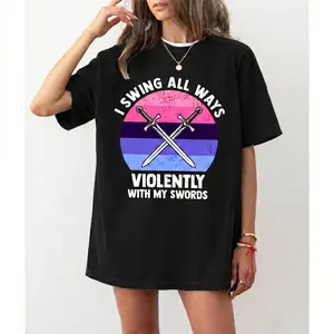 I Swing All Ways Violently With My Swoords Tshirt, Omnisexual Tee, Omni Pride Shirt, Pride Month Shirt