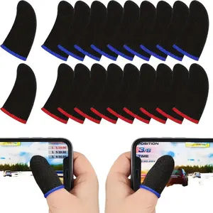 10-Pack Gaming Finger Sleeves High Sensitivity Anti-Sweat Touchscreen Thumb Gloves, 24-Pin Superconductive Fiber, Esports Game Accessories
