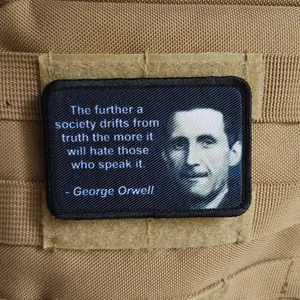 Big Brother is Watching you George Orwell quote on truth 2"x3" morale patch with hook and loop backing