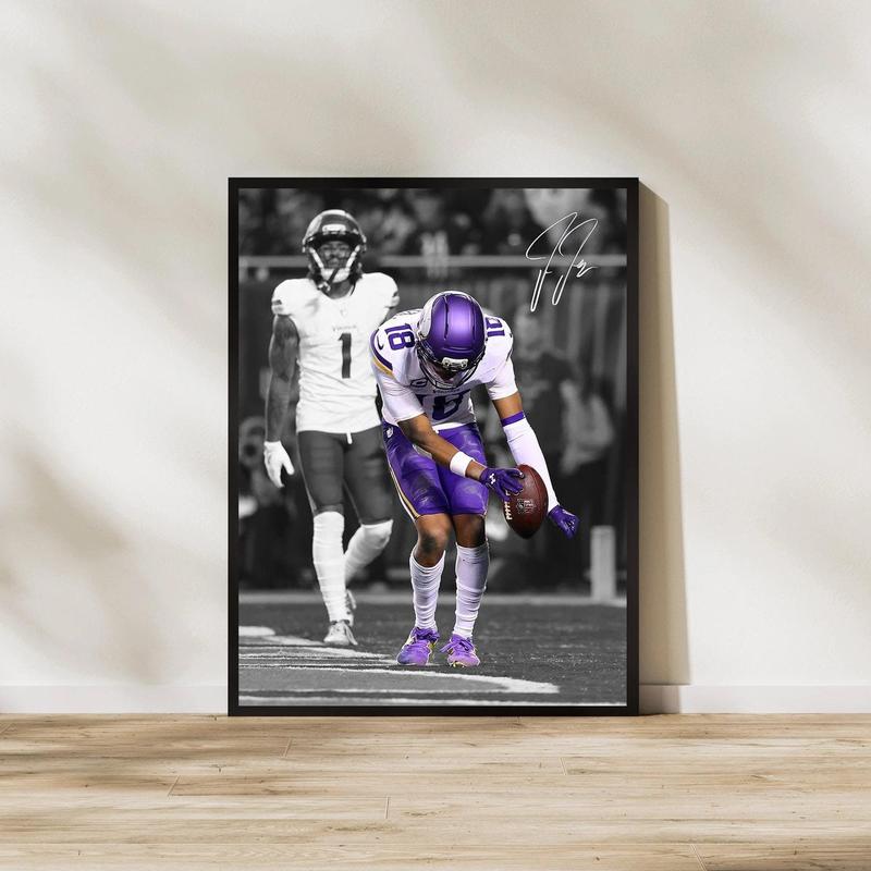 [Sale Up To 30%][UNFRAMED] Justin Jefferson Poster Minnesota Football Wall Art