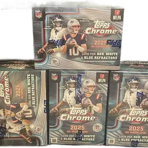Topps Break#90 4x2026 Chrome Blasters NFL Trading Cards with Red White & Blue Refractors 2025 Edition