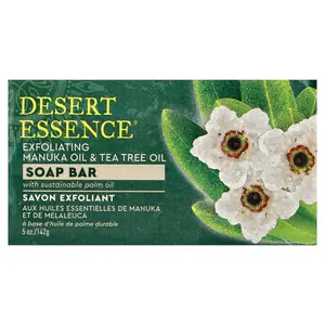 Desert Essence Exfoliating Manuka Oil & Tea Tree Oil Soap Bar, 5 oz (142 g)