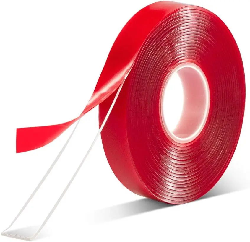 Double Sided Tape Heavy Duty - 1/2" 10'   Adhesive Removable Double Sided Mounting Tape Clear for Carpet Fix/Home Office Wall/DIY Crafts/Poster/LED Lights/ Glass Decor
