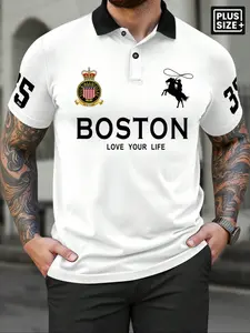 Men's Plus Size Polo Shirt, Loose Fit Casual Summer Top, Breathable Fabric, Available in Multiple Colors and Sizes