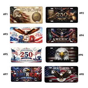 America 250th Anniversary Vanity License Plate, 1776-2026 Patriotic Eagle Car Tag, USA Semiquincentennial Gift, Fourth of July Decor