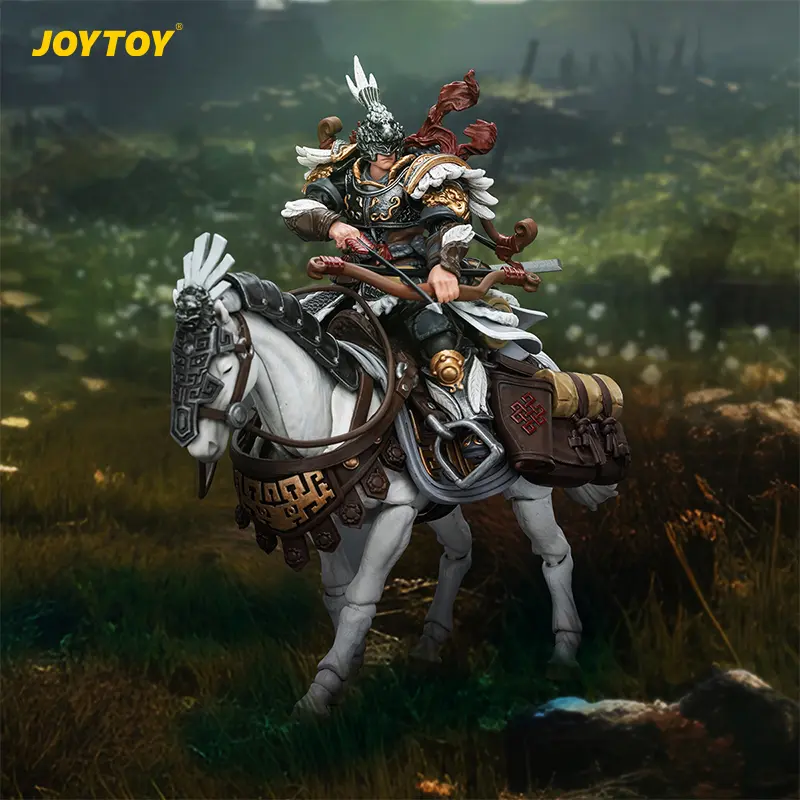 JOYTOY Action Figure Set 1/18 Dark Source JiangHu Northern Hanland Empire White Feather Snowfield Archery Cavalry White Feather Armored Horse