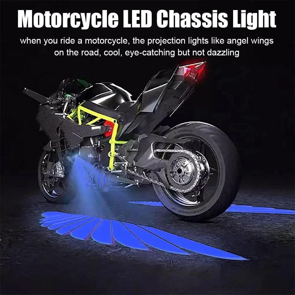 Angel Wings Welcome Light For Motorcycle LED Underbody Light Projector Decorative Atmosphere Light Accessories