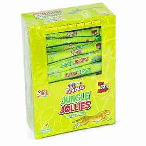 Jungle Jollies Green Apple Chewy Stick Candy - 48-Piece Box, Individually Wrapped, Low Fat Snacks for Sweet Treat Enthusiasts, Tarzan