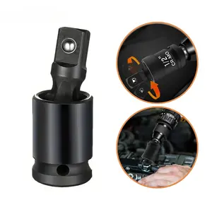 Swivel Socket Set, 3 count Impact Swivel Socket Set with 3 count Impact Socket Adapter, Wobble Socket, Impact Grade Universal Joint, Cr-Mo Steel, 1/4-Inch, 3/8-Inch, 1/2-Inch Drive/Adapter