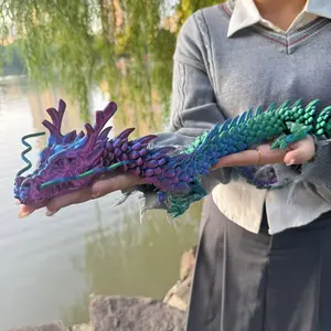 3D Printed Dragon Model, 1 Count Creative Desktop Decoration, Dragon Model Ornament, Office Desktop Decoration, Sculpture Desk Decor, Perfect Holiday Gift