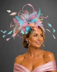 Angel Pastel Feathered Fascinator - Kentucky Derby Hat