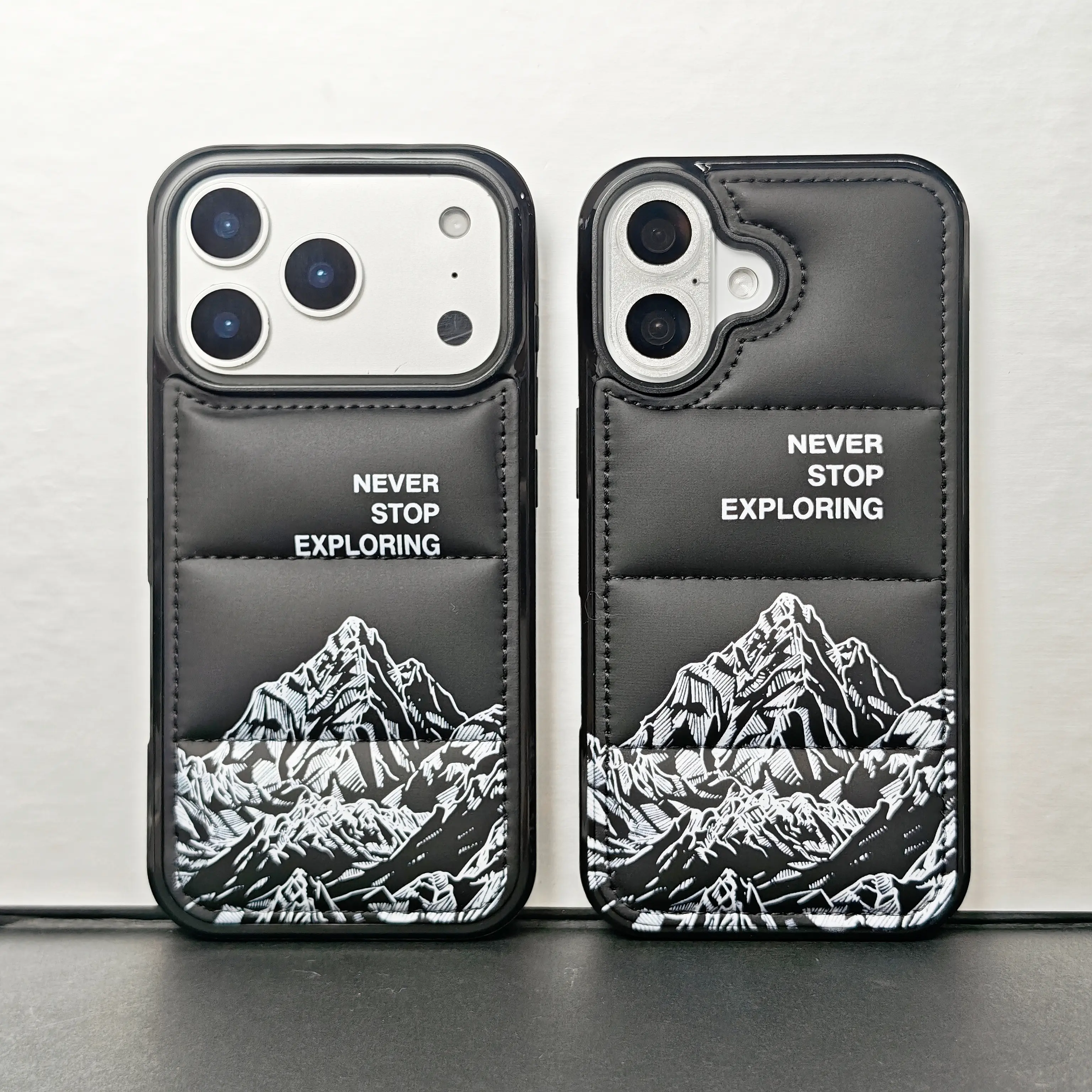 "Quiet Luxury" style, cotton-padded (puffer-style) phone cases, compatible with the iPhone 18/17 Pro Max, 16/15 Plus, 14, and 13 series. These shock-absorbent, non-slip, and durable cases feature a 3D tactile texture and are suitable for all genders.