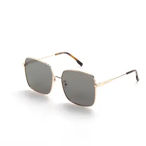 Oversized Metal Square Sunglasses for Women, Two-Tone Rose Gold Wire Frame, Tangle-Free UV400 Protection Retro 70s Fashion Shades Polarized Large flame angular glasses outdoorfun