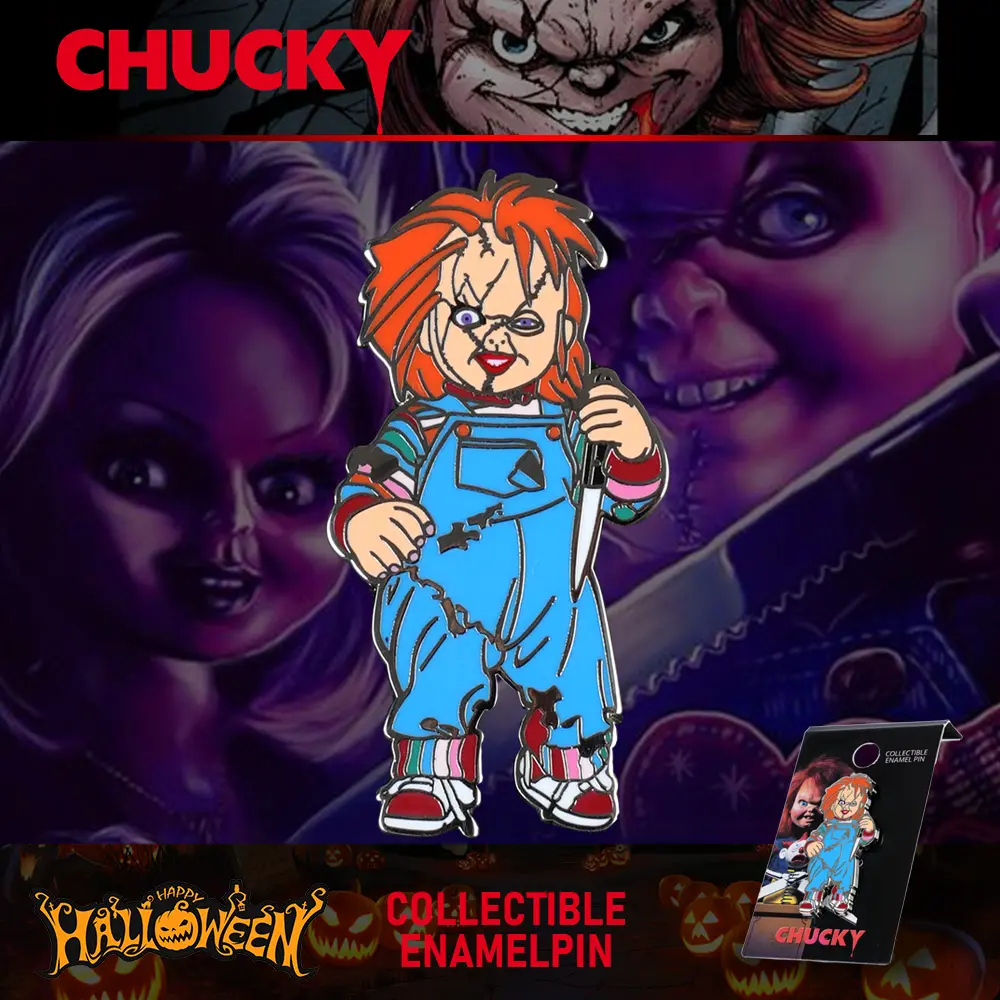 CHUCKY Officially Licensed Enamel Lapel Pins Brooch, Vibrant Cartoon Horror Movie Character Pin for Hats Bags Accessories, Unique Gift for Christmas Birthday