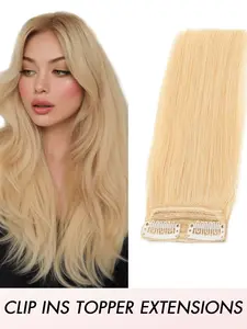 100% Real Hair Bangs Clips for Women, Golden & Highlights, Voluminous Straight Style, Halloween Natural Look, Party Daily Use