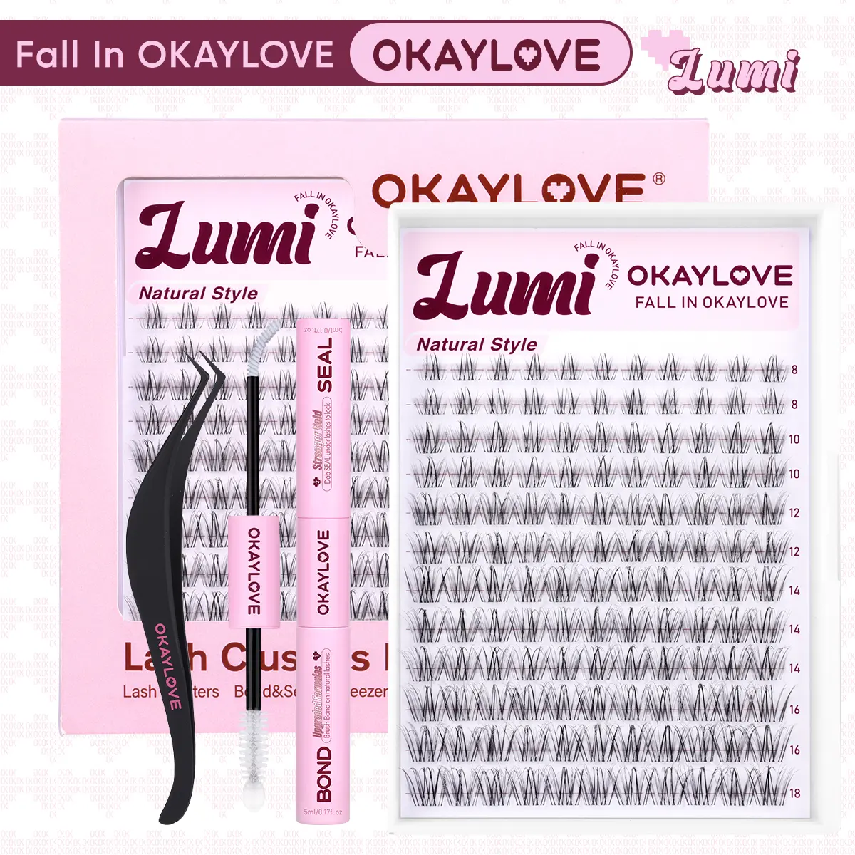 OKAYLOVE  Lumi  Lash Clusters Kit | Natural Babe Lash Look| Wispy Lash Extension Kit for DIY Eyelash at Home for Natural Makeup Girl Gifts #Summervibes DealsForYouDays