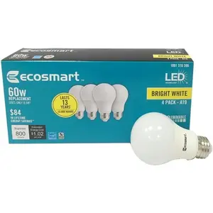 60W Equivalent Bright White A19 Energy Star +  LED Light Bulb (4-Pack)