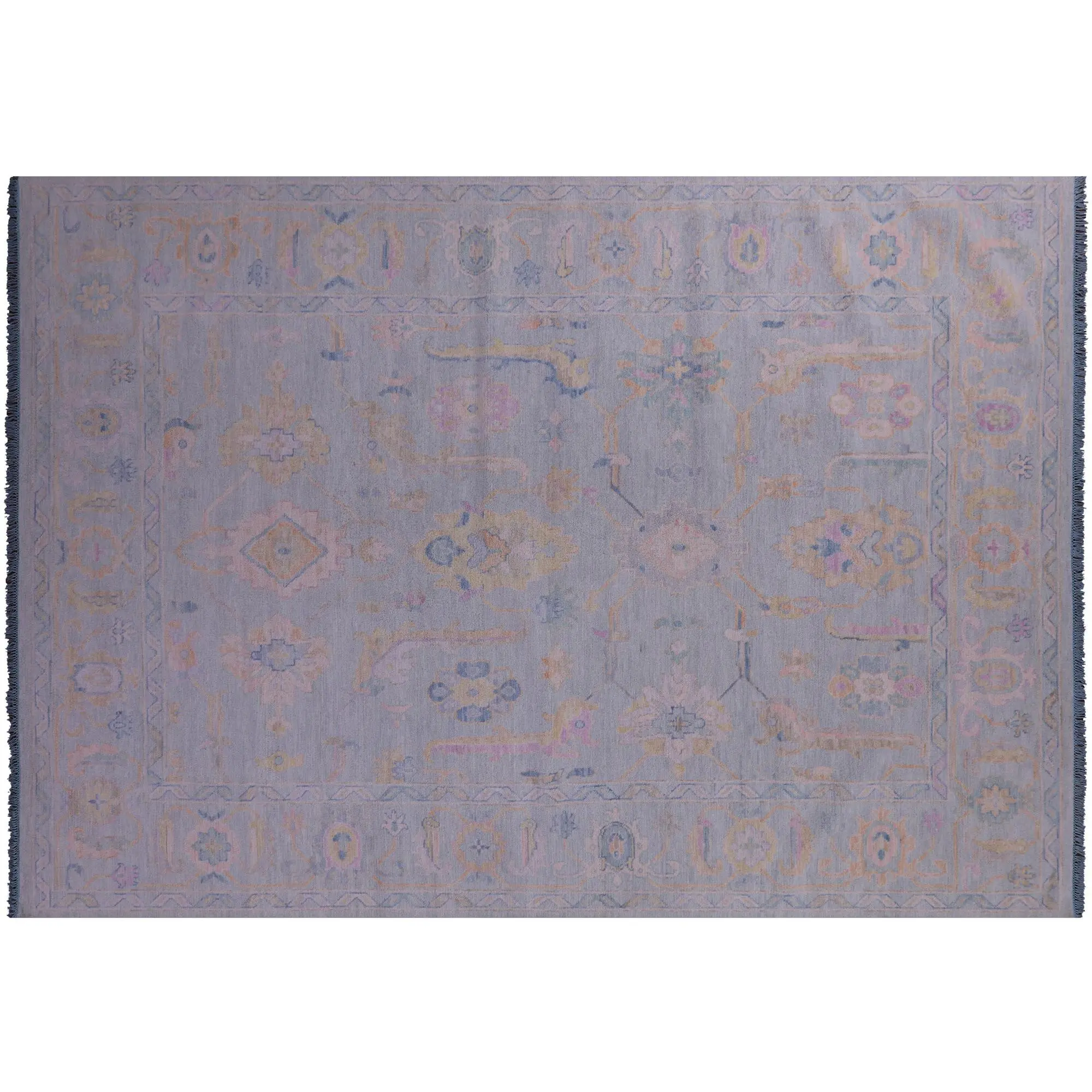 SUPER SALE Blue Turkish Angora Oushak Handmade Rug 10' 1" X 14' 3" - Q22254