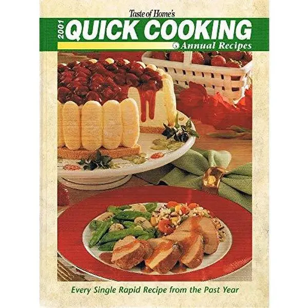 Used Hard Cover Book - Taste of Home's 2001 Quick Cooking Annual Recipes, English Cookbook with Rice Recipes, 2.68 lbs, February 2001 Publication, Free U.S.P.S. Delivery Confirmation