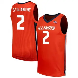 Illinois Orange #2 Stojakovic Basketball Jersey, College Style Mesh Tank Top, Game Day Shirt, Sports Fan Gift, Athletic Wear for Men