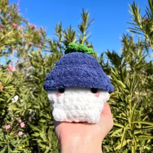 Crochet Mushroom Boi Mini - 100% Polyester Yarn - 4" x 4"