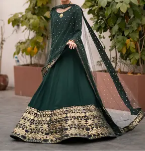 Semi Formal Tamkenat | Embroidered Silk Pishwas & Dupatta