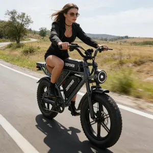 DEEPOWER Ebike 45-160 Miles Long Range, 1500W Beast Power, UL 2849 Certified, 20" Fat Tire, 48V 20/35/60Ah Battery, 30MPH High Speed Electric Motorcycle IN USA