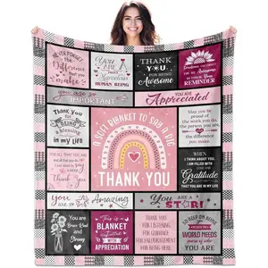 Thank You Gifts for Women Blanket, Appreciation Gifts for Women, Thank You Gift for Coworkers, Friends, Employees, Boss Lady, Family, Farewell Gift