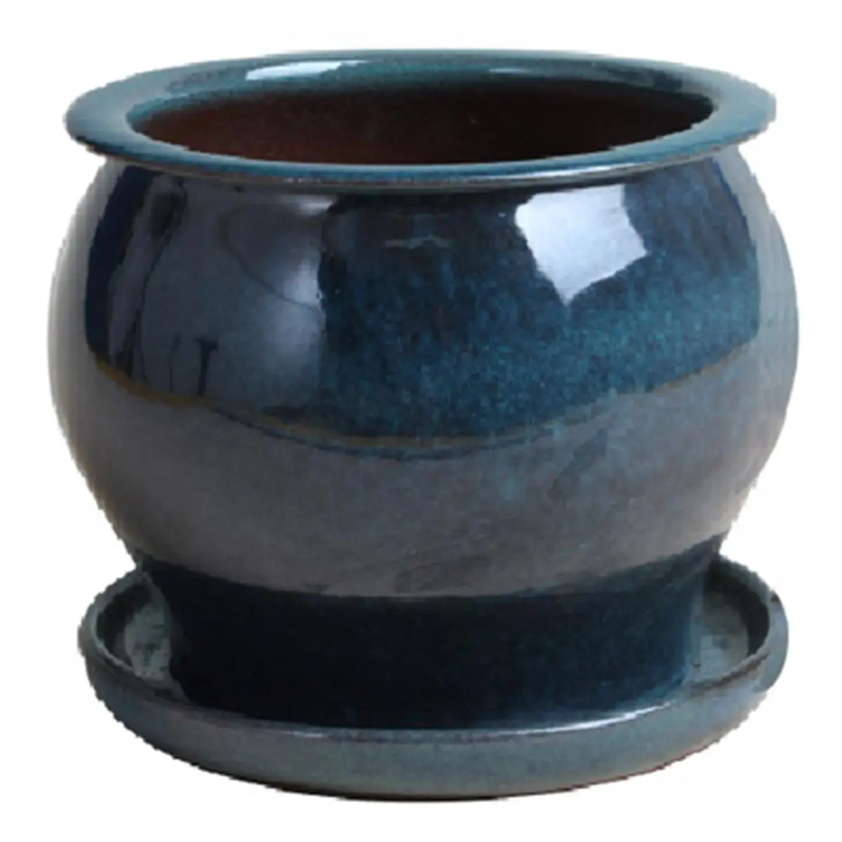Trendspot 227363 4 in. Aqua Blue Studio Pot - Flower Pots & Planters with Built-In Drainage Holes, Clean Edges, Great for Indoors or Outdoor Use