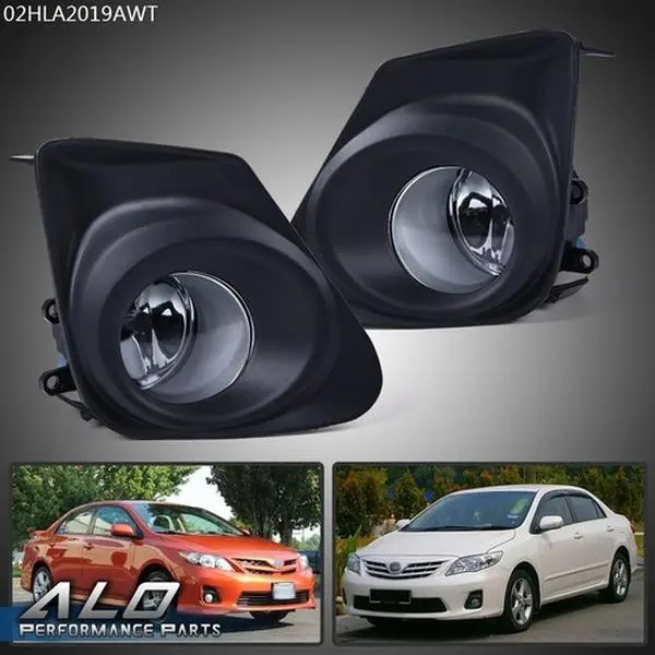 FIT FOR 11-13 TOYOTA COROLLA CLEAR LENS BUMPER FOG LIGHT LAMP W/ BEZEL+SWITCH